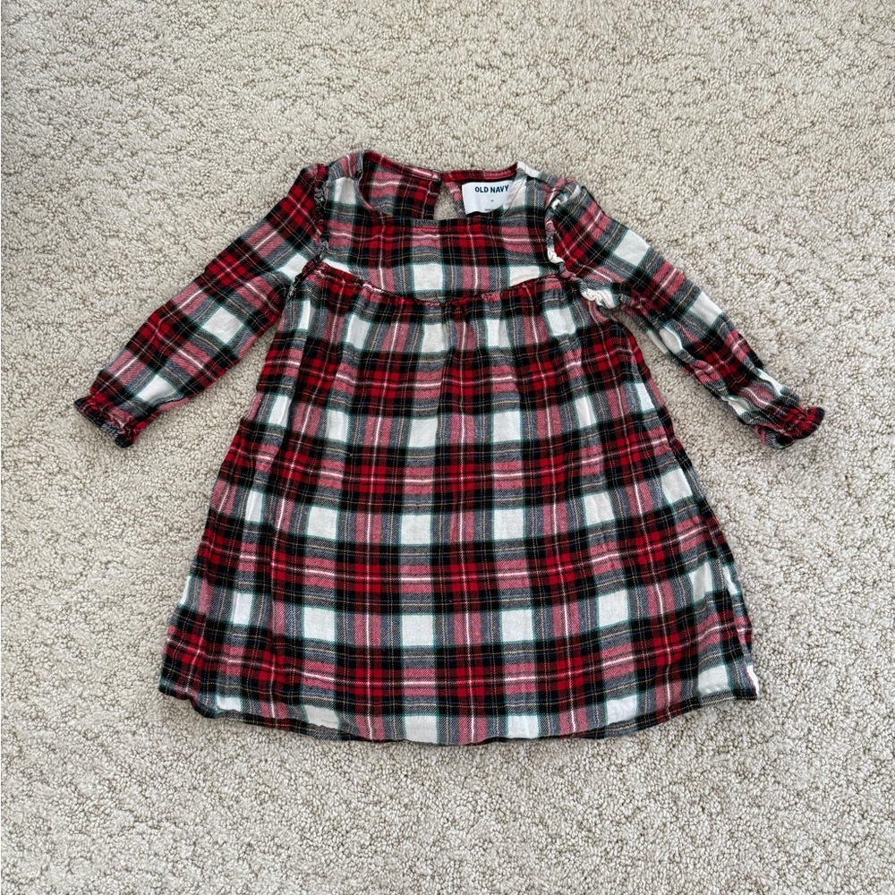 Old Navy Red and Green Plaid Kids Dress
